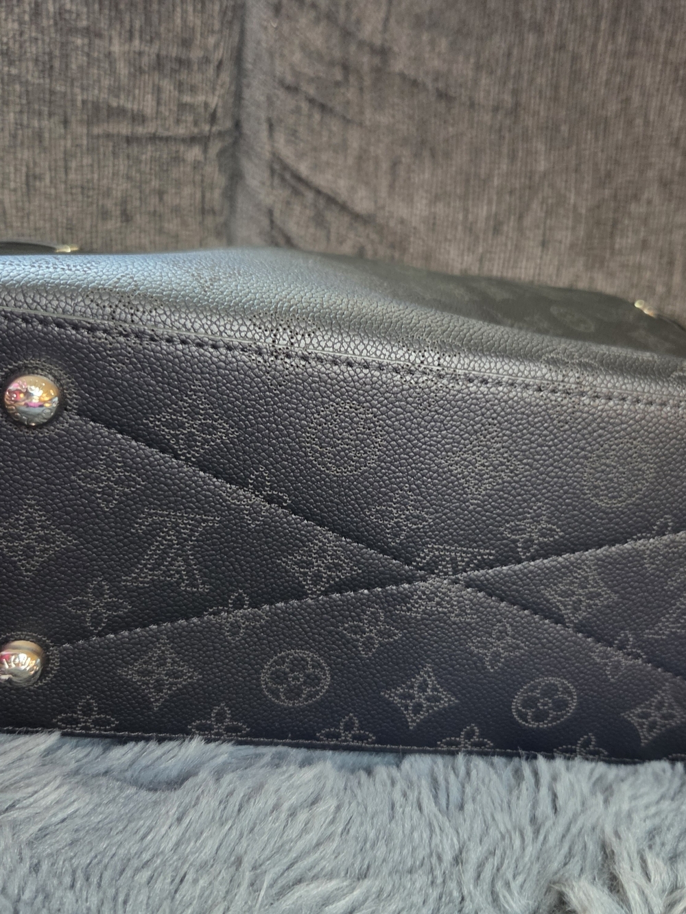 Luxury Black Monogram Tote with Chain Strap - Picture 5 of 11